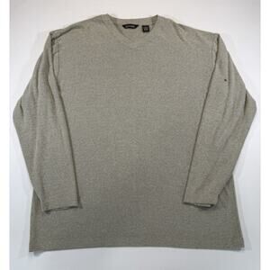 Murano Textured Knit V-Neck Sweater Gray Mens XL Long Sleeve